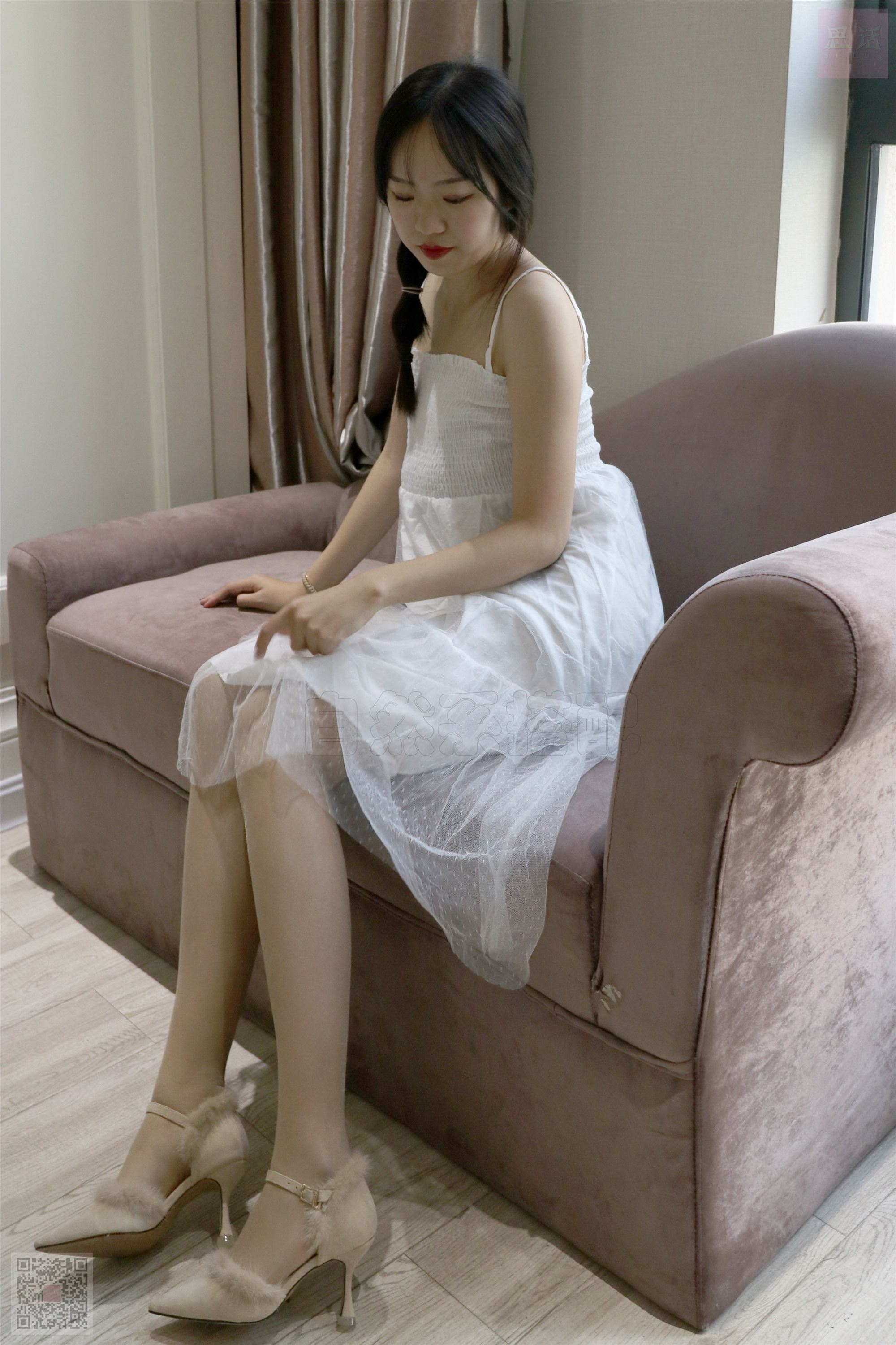 SiHua思话  SH033 子琦 麻花辫女孩的白色连衣裙